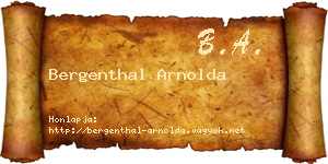 Bergenthal Arnolda névjegykártya
